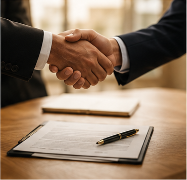Handshake and legal papers representing Civil Law