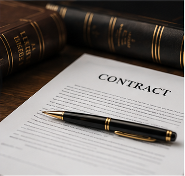 Contract and pen representing Client Focused legal service